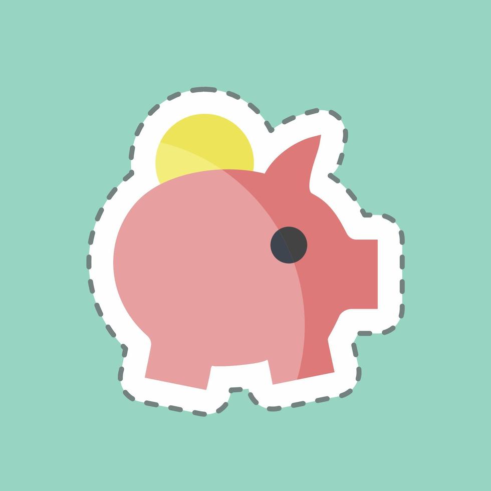 Savings Sticker in trendy line cut isolated on blue background vector