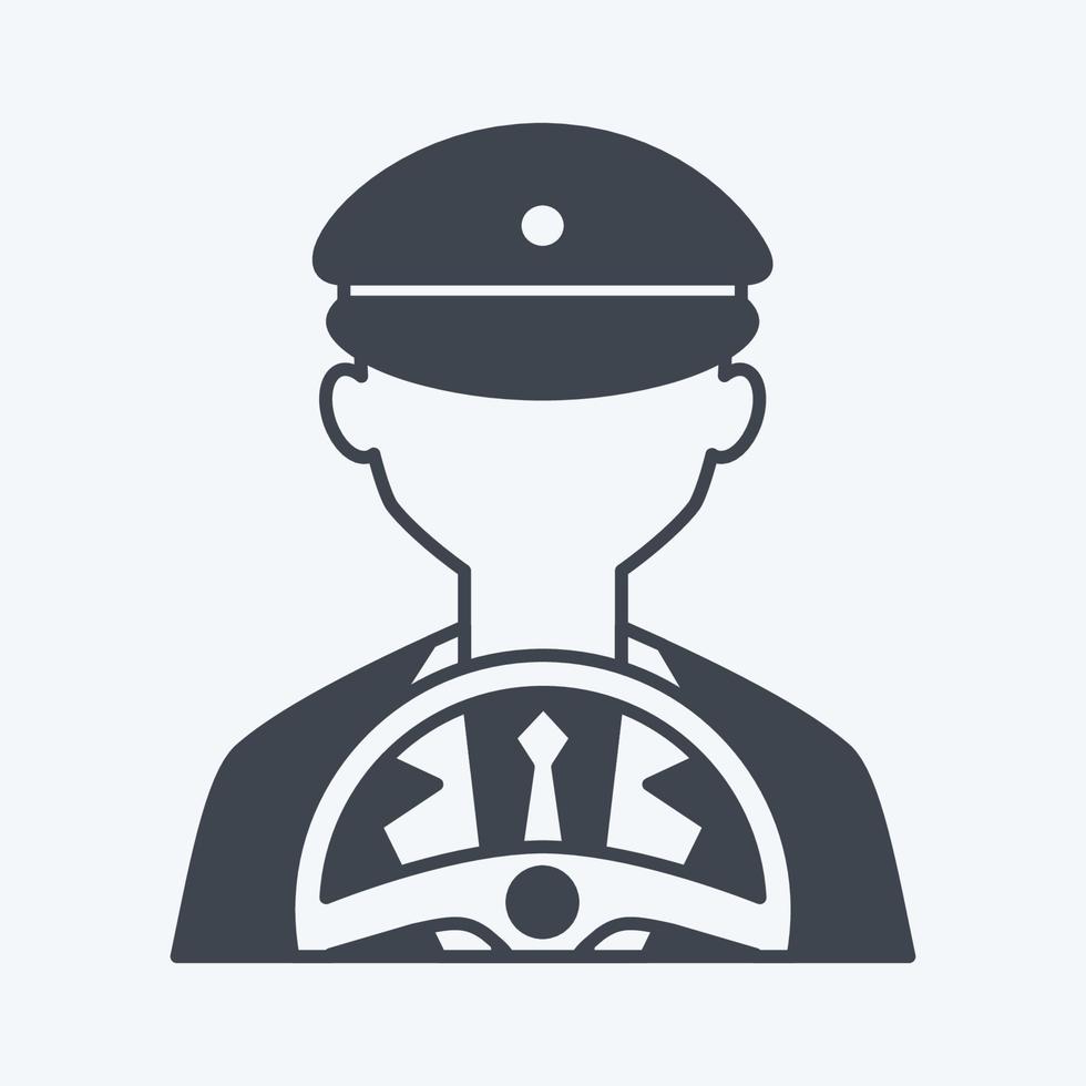 Driving Icon in trendy glyph style isolated on soft blue background vector