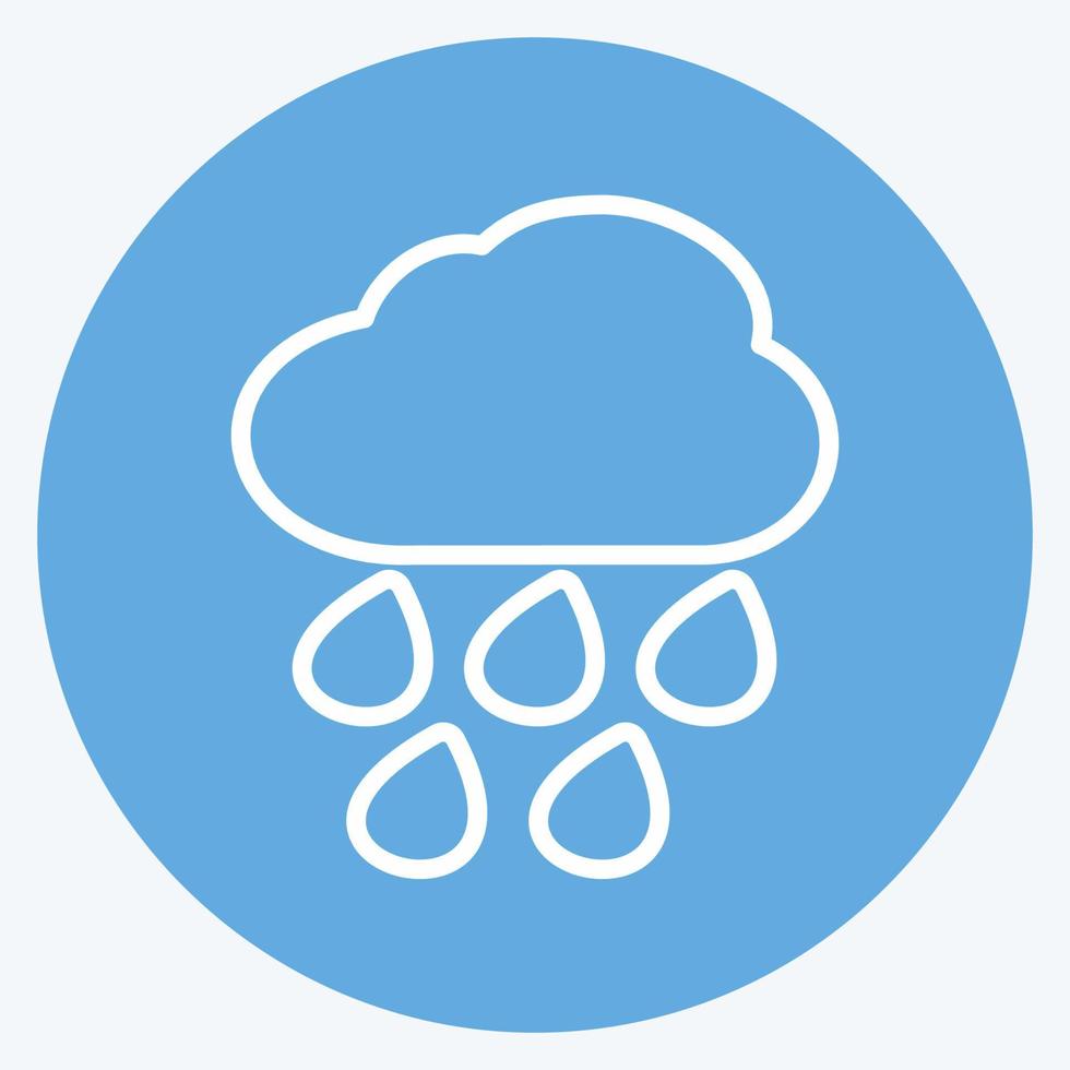 Heavy Rain Icon in trendy blue eyes style isolated on soft blue background vector