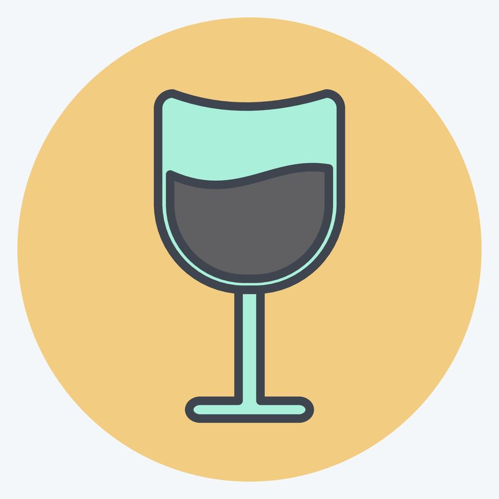 Cocktail Icon in trendy color mate style isolated on soft blue background vector