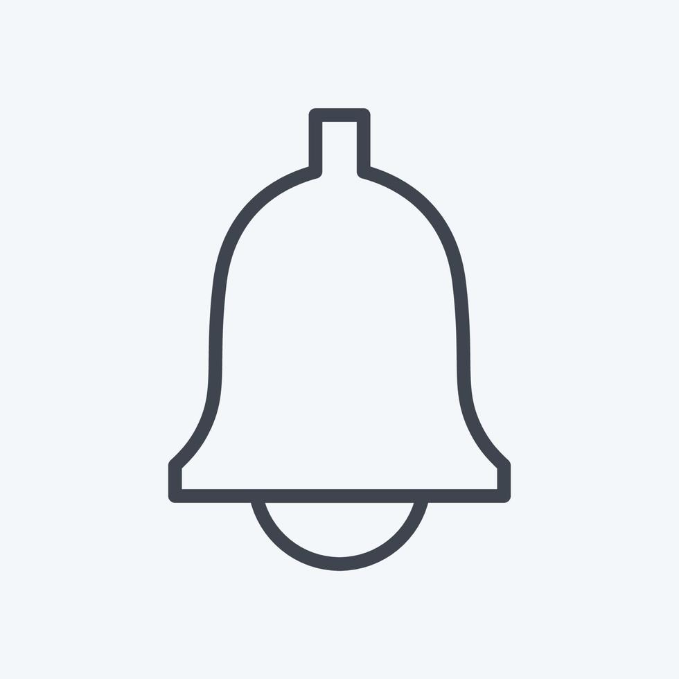 Ringing Bell Icon in trendy line style isolated on soft blue background vector