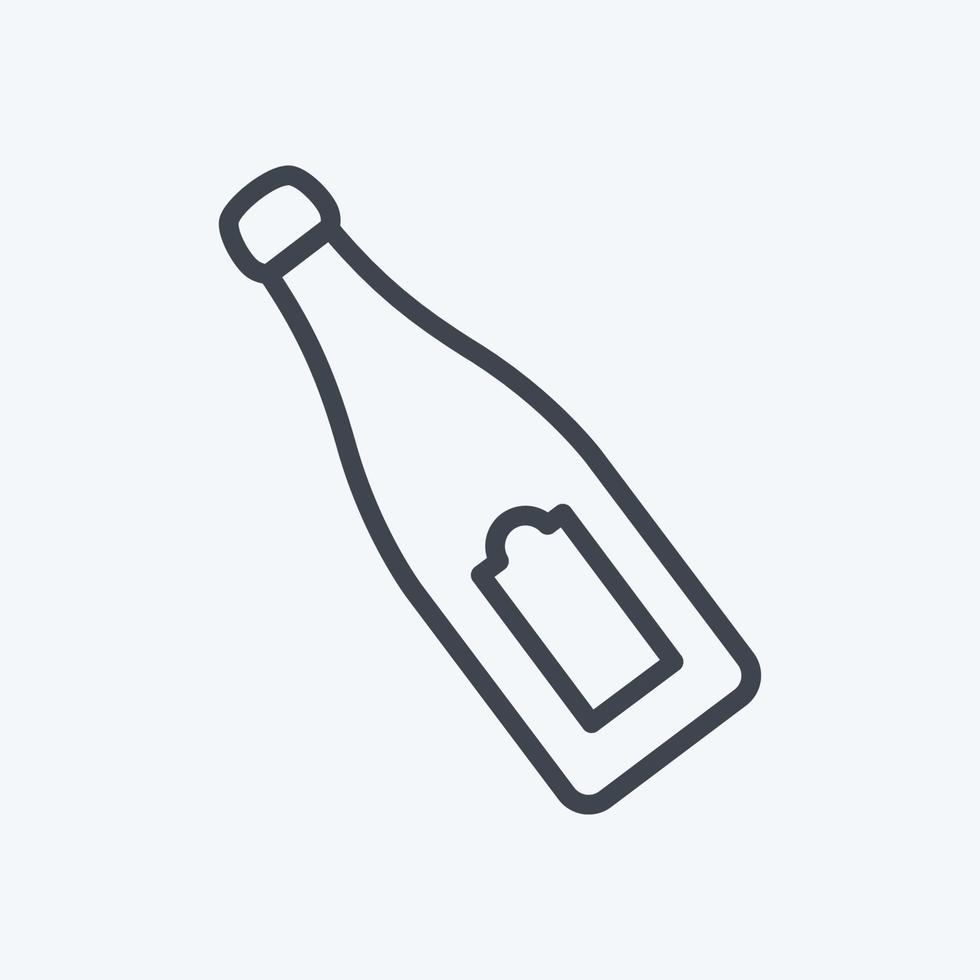 Champagne bottle Icon in trendy line style isolated on soft blue background vector