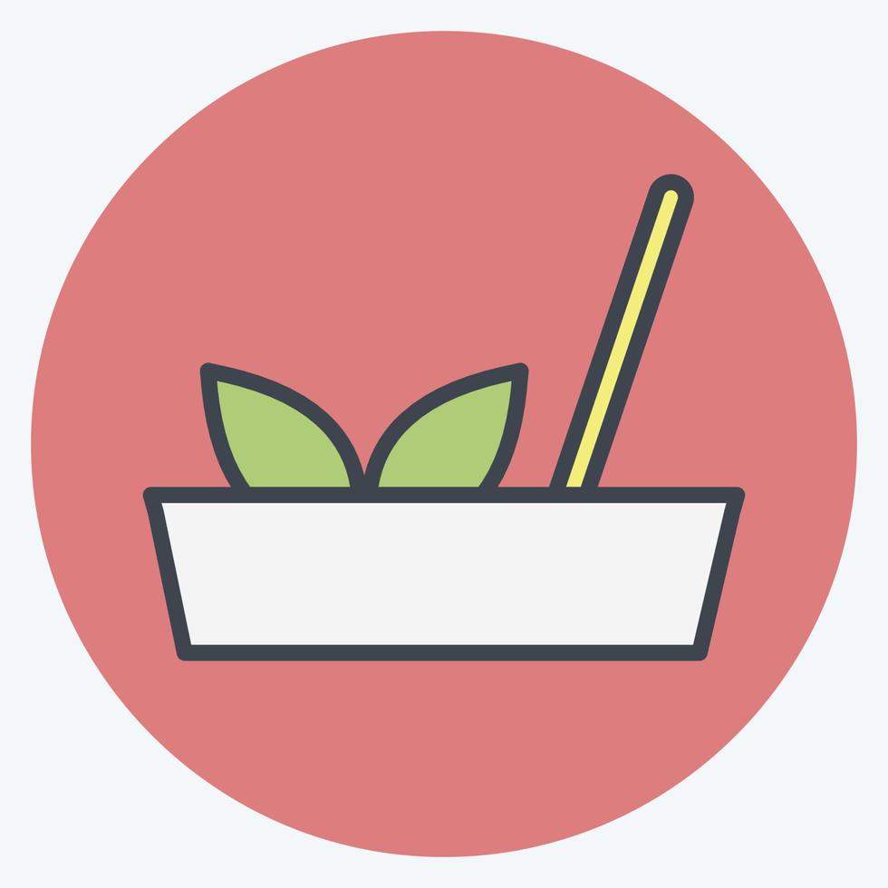 Joss Sticks Icon in trendy color mate style isolated on soft blue background vector