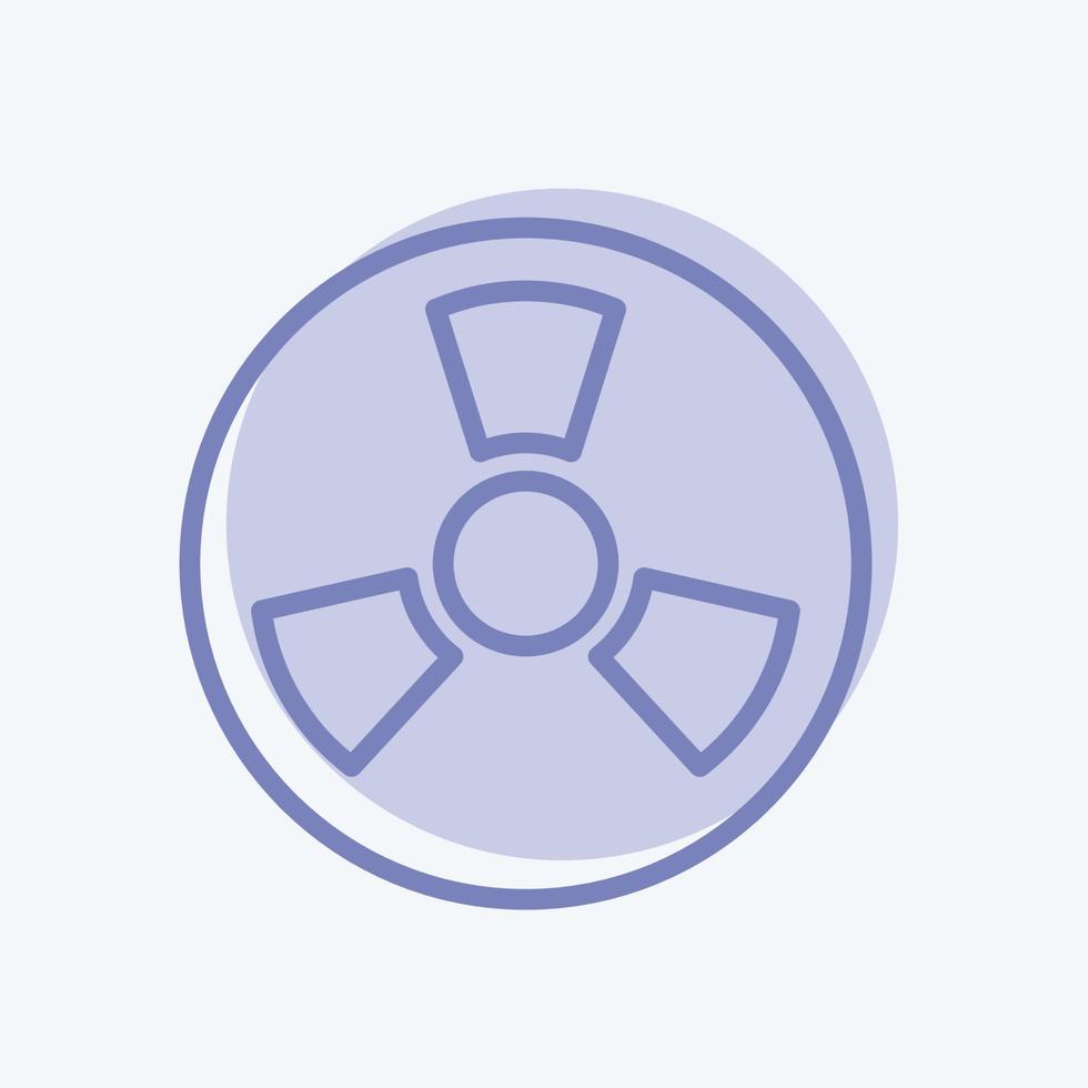 Radioactive Zone Icon in trendy two tone style isolated on soft blue background vector