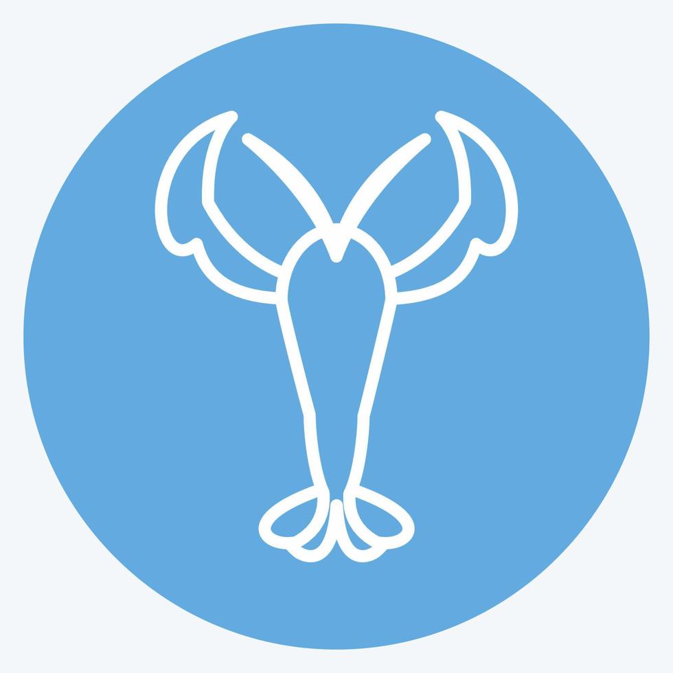Lobster Icon in trendy blue eyes style isolated on soft blue background vector
