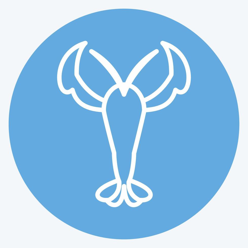 Lobster Icon in trendy blue eyes style isolated on soft blue background vector