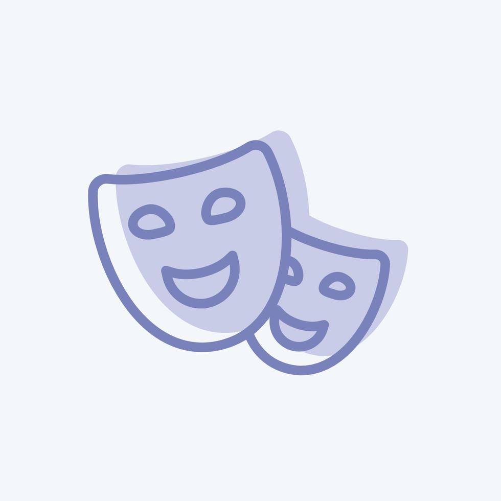 Theater Icon in trendy two tone style isolated on soft blue background vector