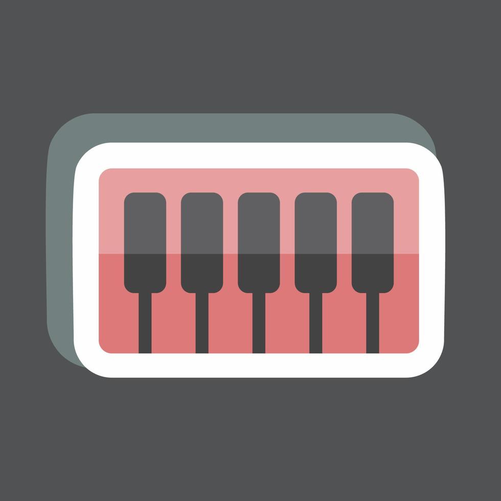 Piano Sticker in trendy isolated on black background vector