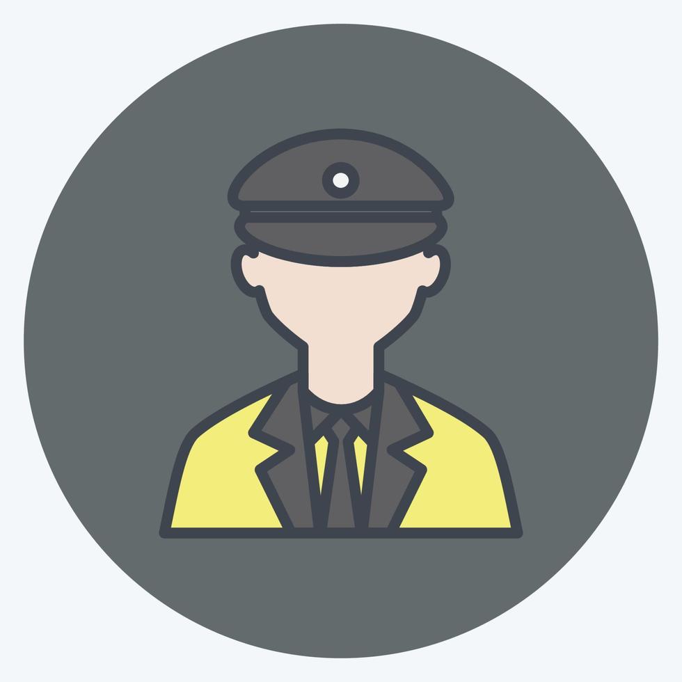 Cab driver Icon in trendy color mate style isolated on soft blue background vector