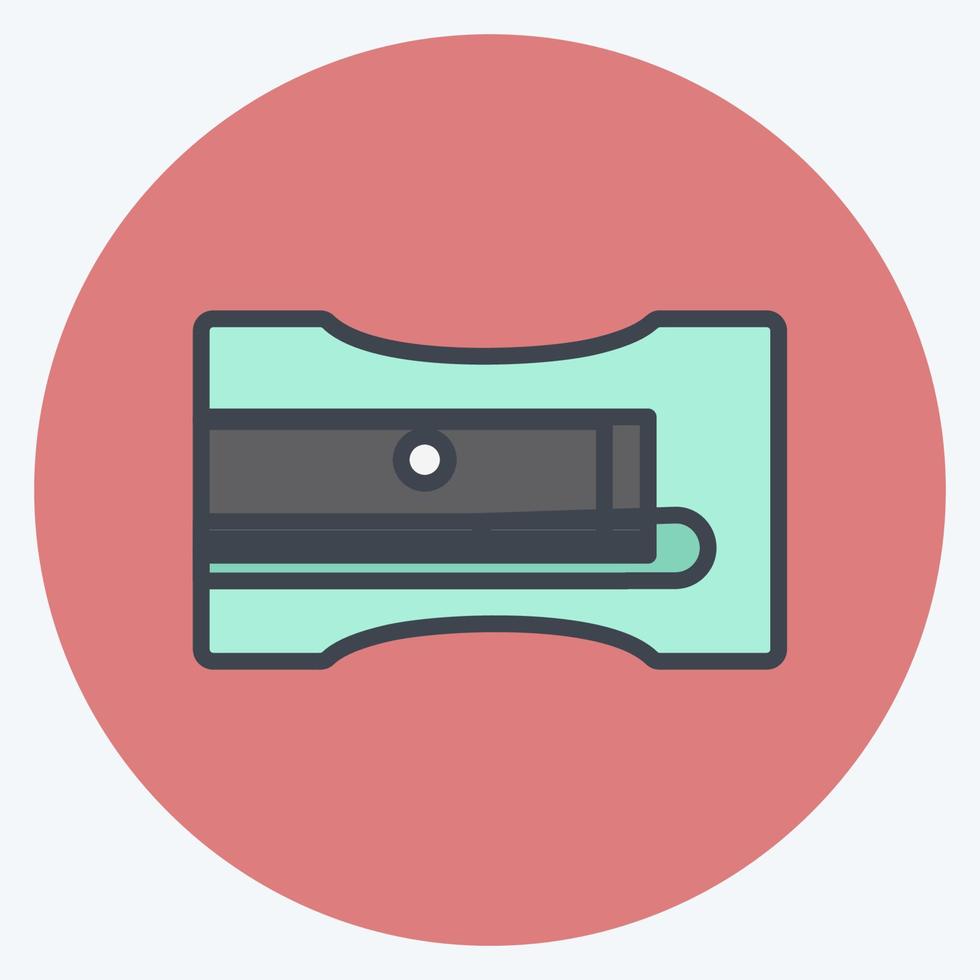 Sharpener Icon in trendy color mate style isolated on soft blue background vector