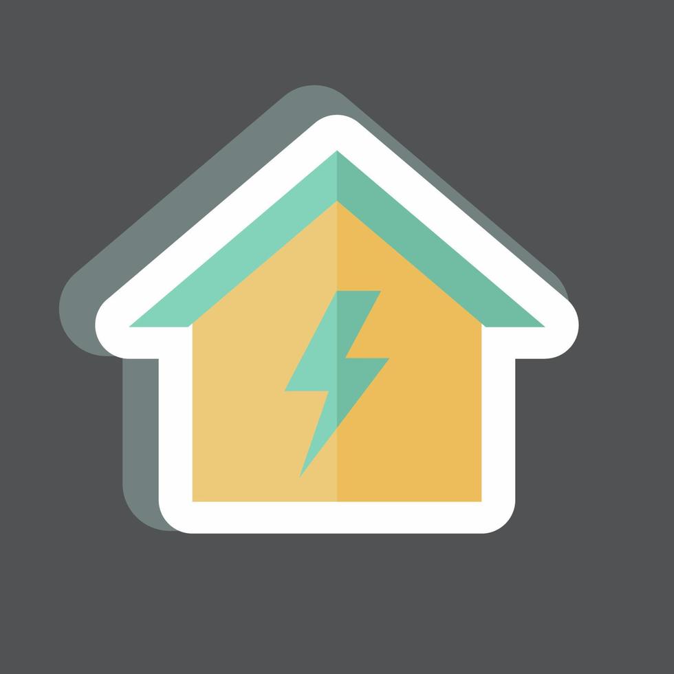 Electricity Danger Sticker in trendy isolated on black background vector