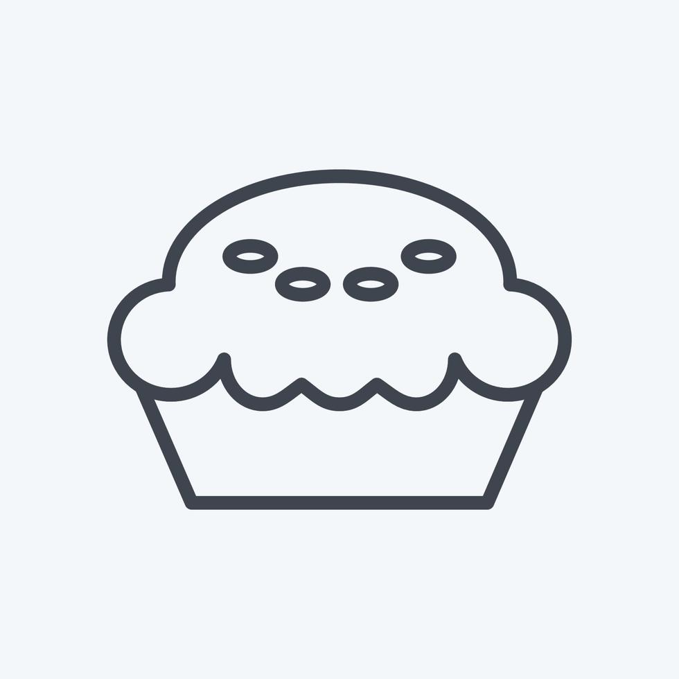 Pie Icon in trendy line style isolated on soft blue background vector