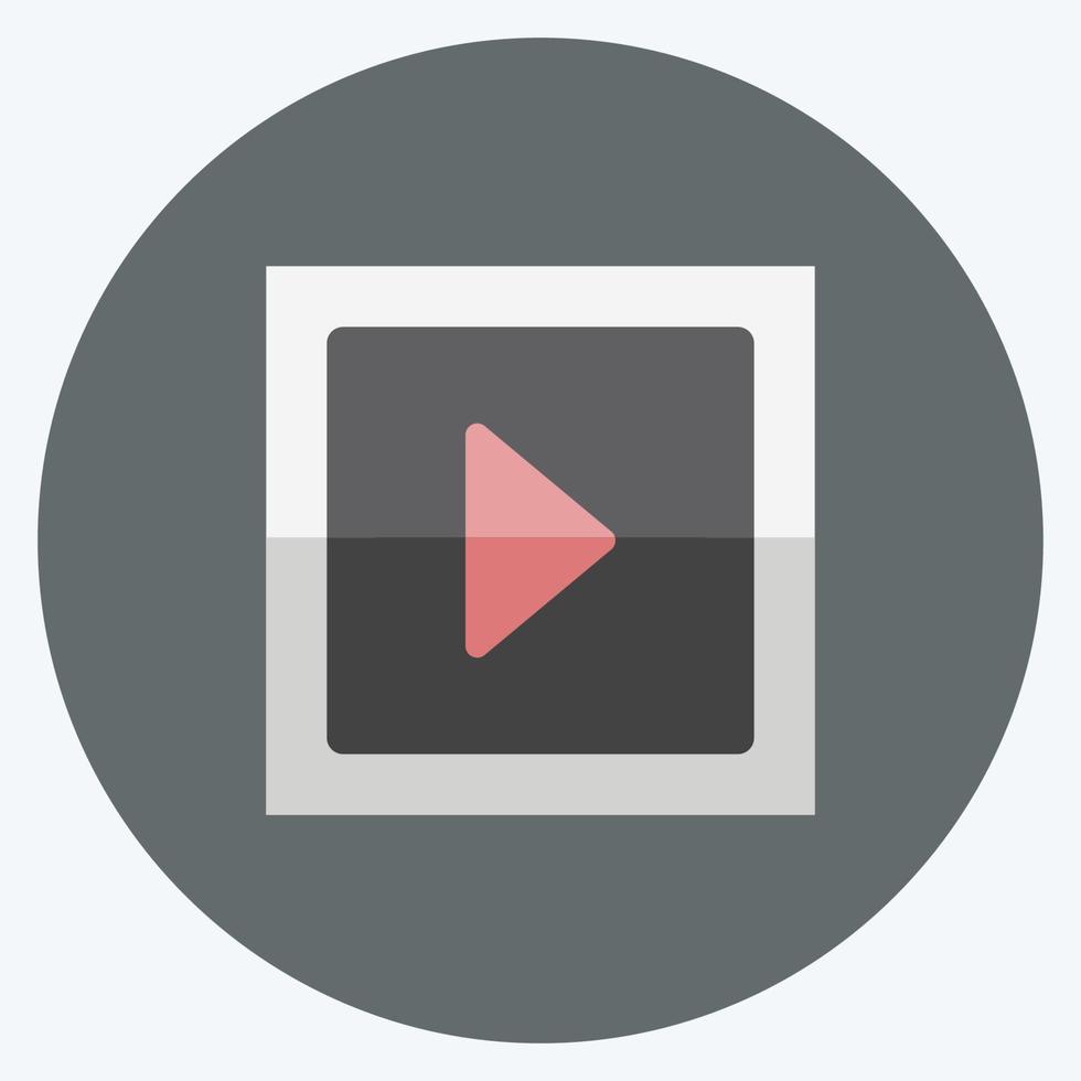 Video Icon in trendy flat style isolated on soft blue background vector