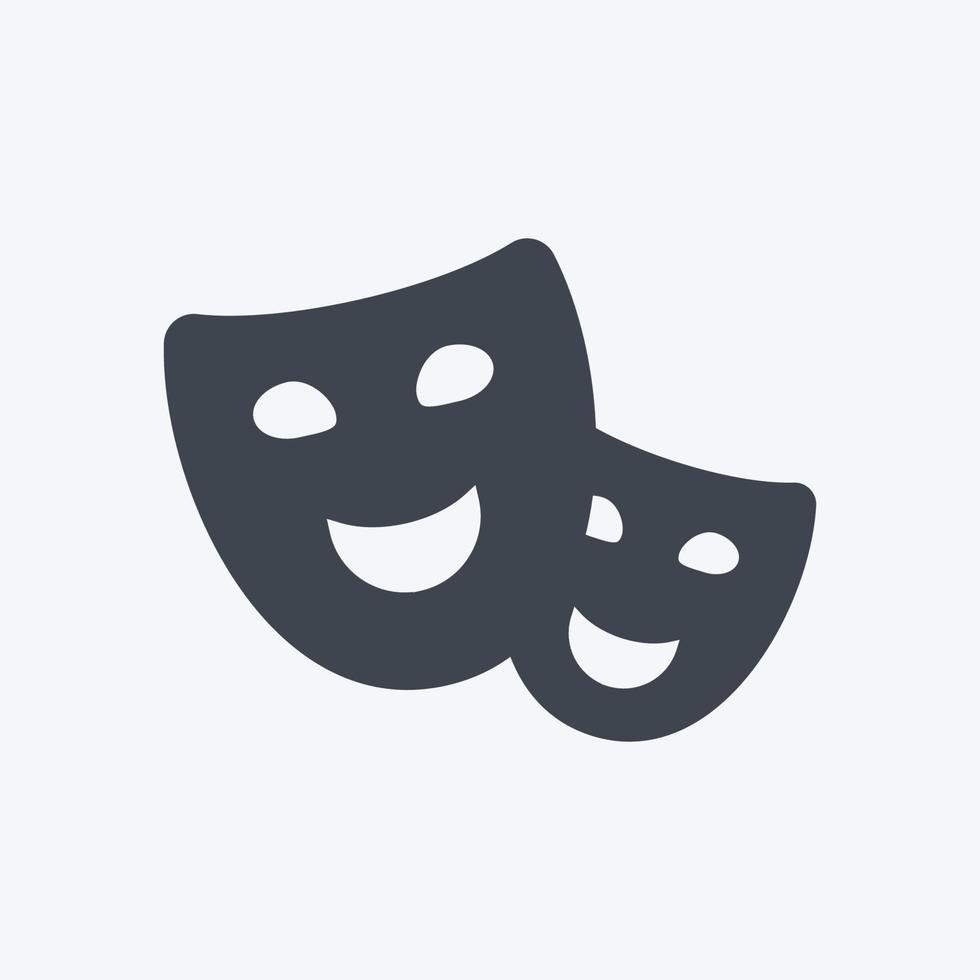 Theater Icon in trendy glyph style isolated on soft blue background