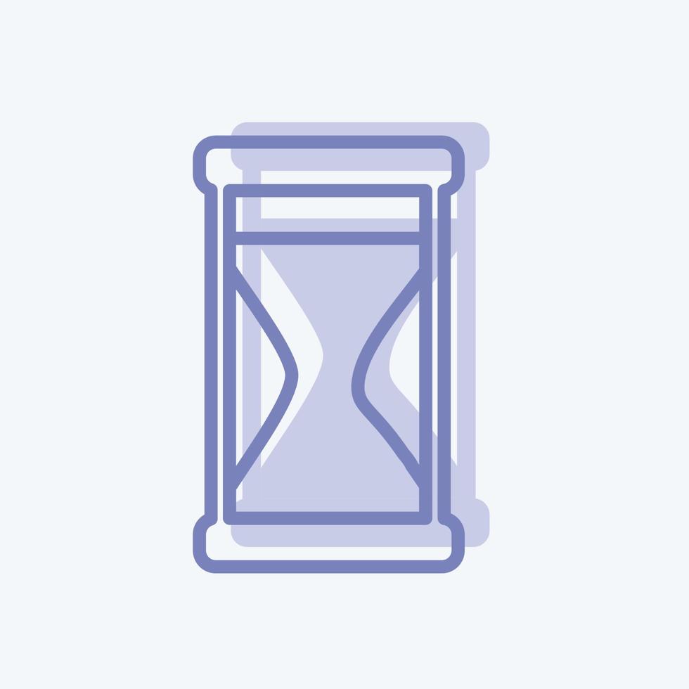 Sand Glass Icon in trendy two tone style isolated on soft blue background vector