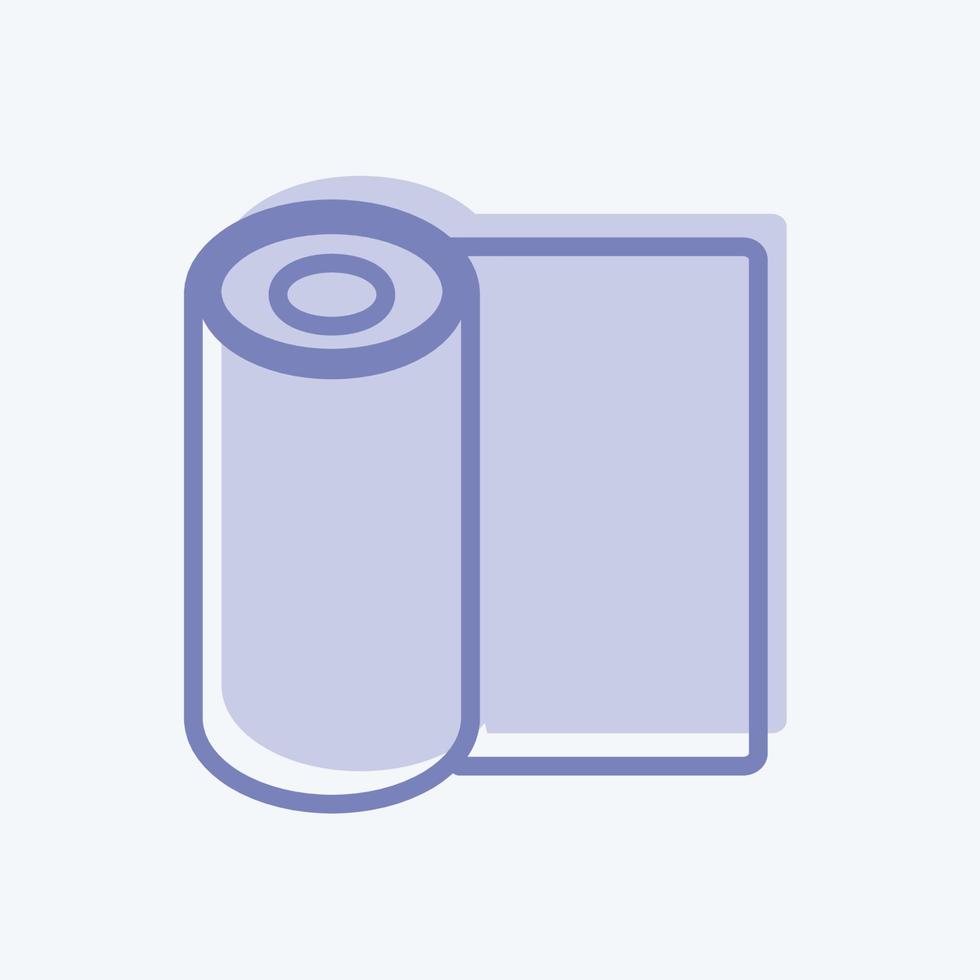 Rolled Mat Icon in trendy two tone style isolated on soft blue background vector