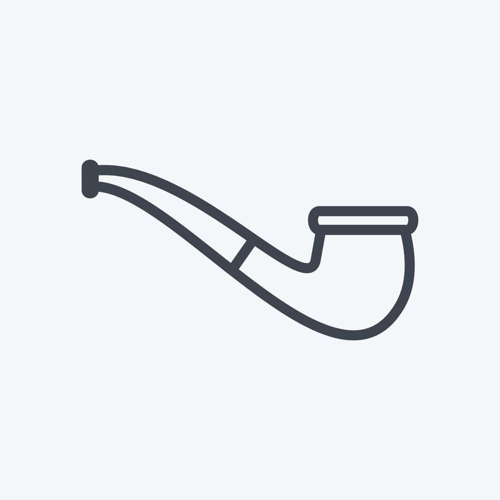 Smoking Pipe Icon in trendy line style isolated on soft blue background vector