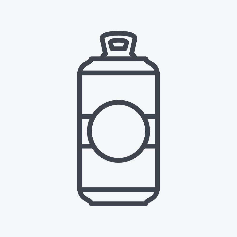 Beer Can I Icon in trendy line style isolated on soft blue background vector