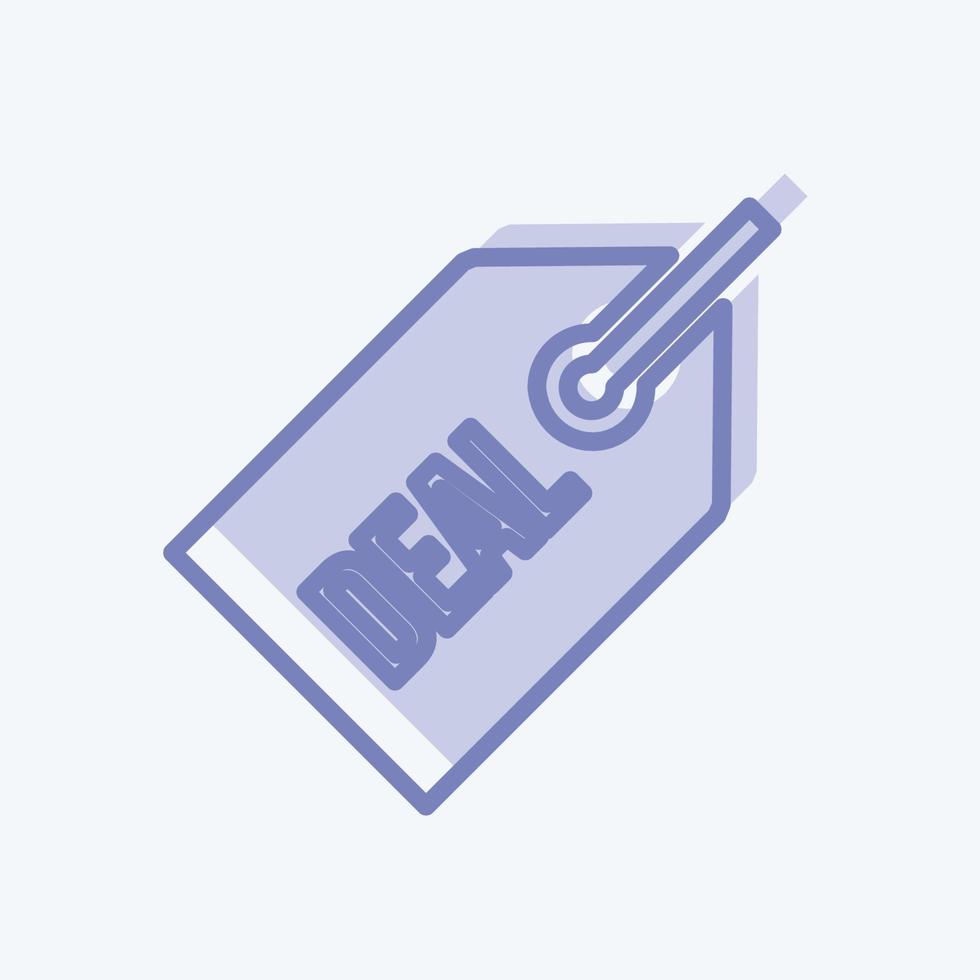 Deals Icon in trendy two tone style isolated on soft blue background vector