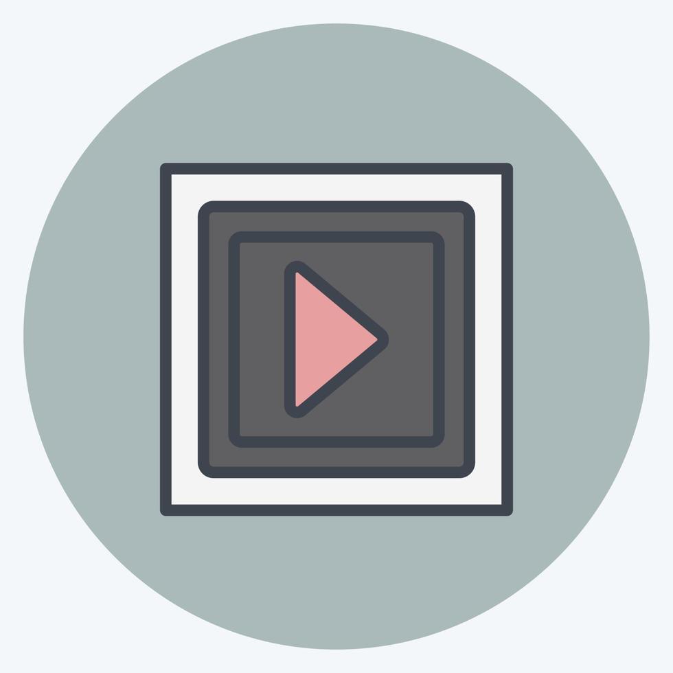 Video Icon in trendy color mate style isolated on soft blue background vector