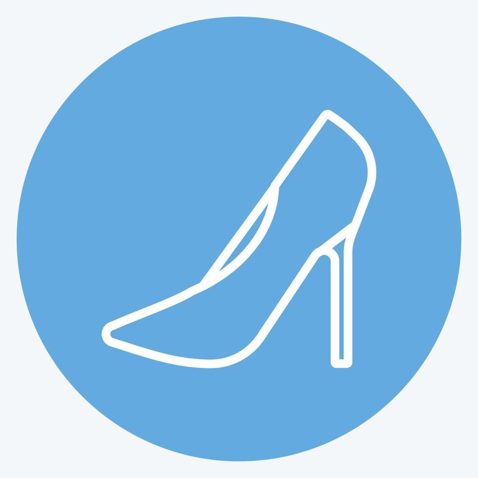 Stilettos Icon in trendy blue eyes style isolated on soft blue background vector