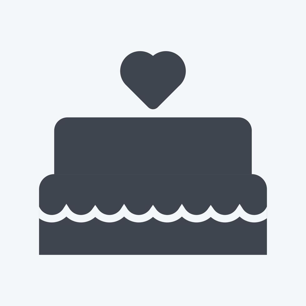 Wedding Cake I Icon in trendy glyph style isolated on soft blue background vector