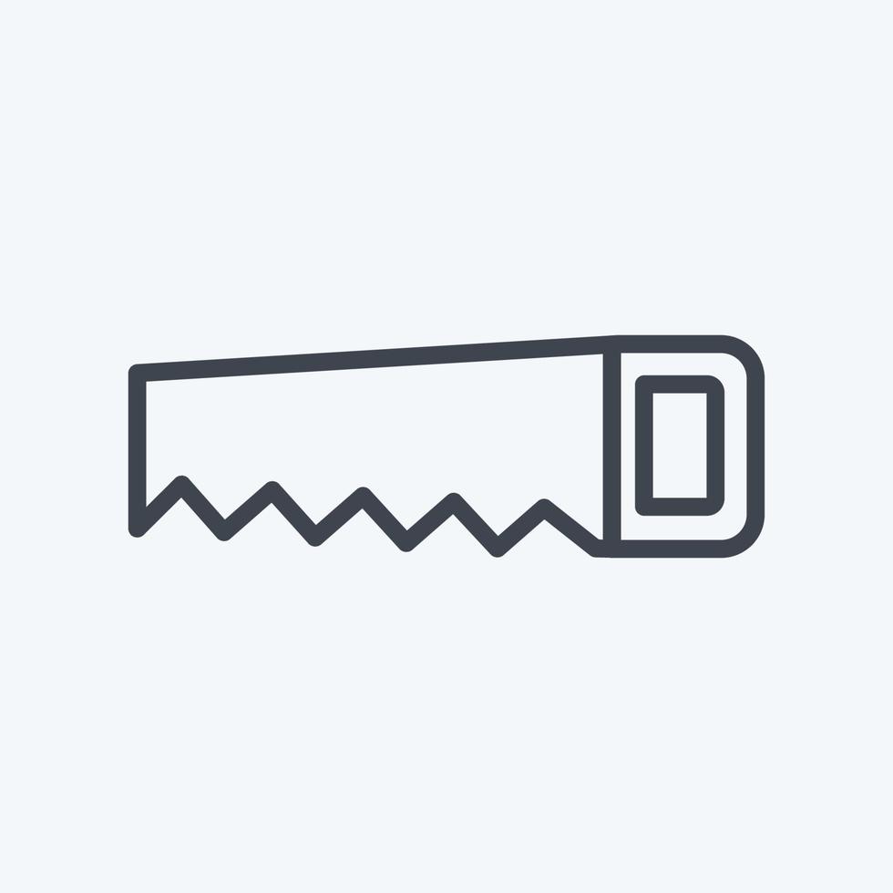 Handsaw Icon in trendy line style isolated on soft blue background vector