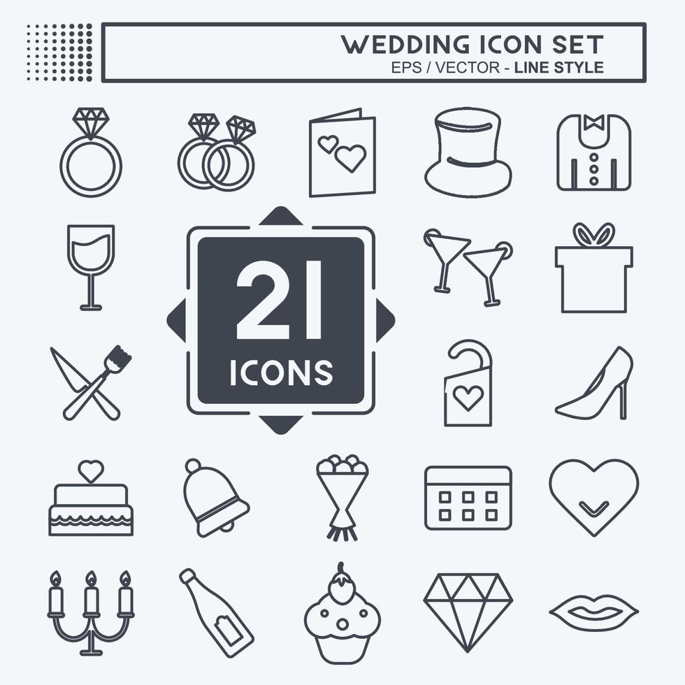 icono de boda en estilo de línea de moda aislado sobre fondo azul suave vector