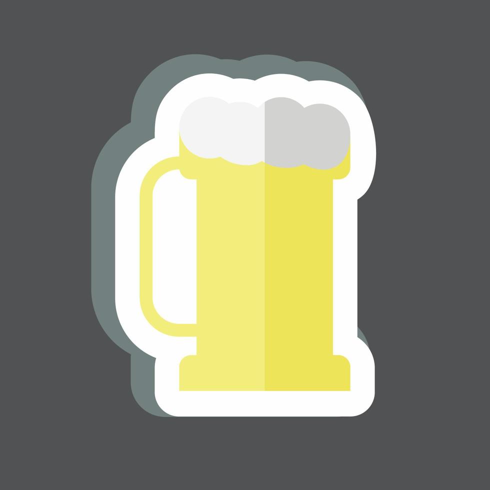 Pint of Beer I Sticker in trendy isolated on black background vector