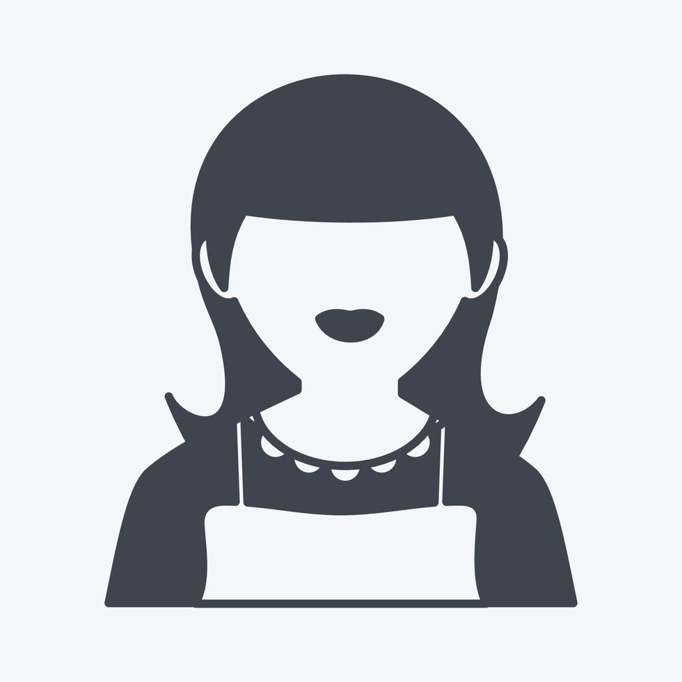Maid Icon in trendy glyph style isolated on soft blue background vector