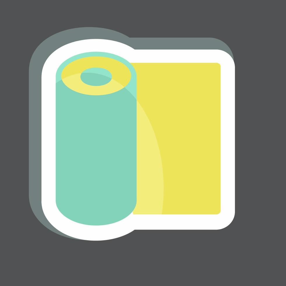 Rolled Mat Sticker in trendy isolated on black background vector