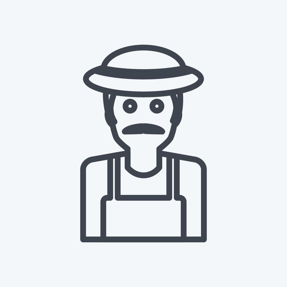 Gardener Icon in trendy line style isolated on soft blue background vector
