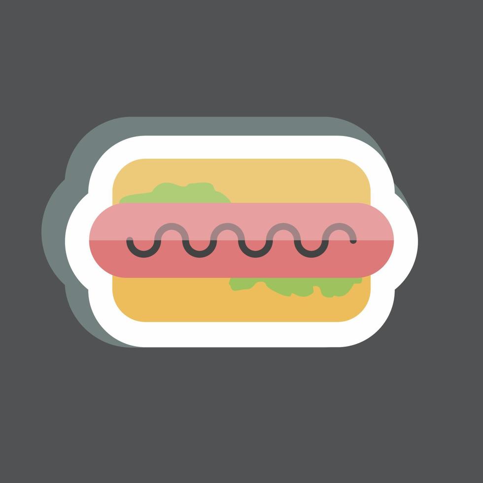 Hot Dog Sticker in trendy isolated on black background vector