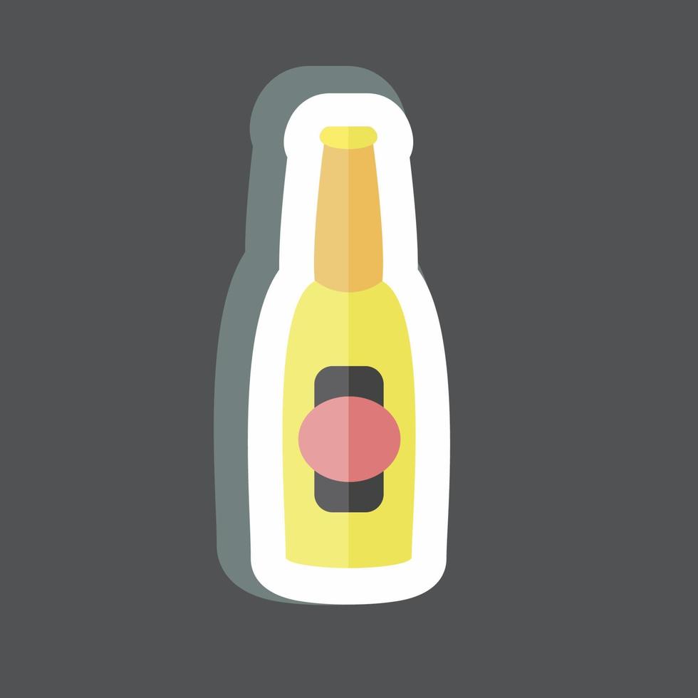 Beer Bottle I Sticker in trendy isolated on black background vector