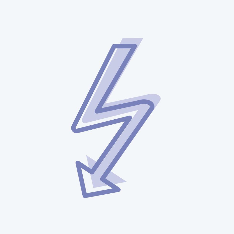 icono de flash en el moderno estilo de dos tonos aislado sobre fondo azul suave vector