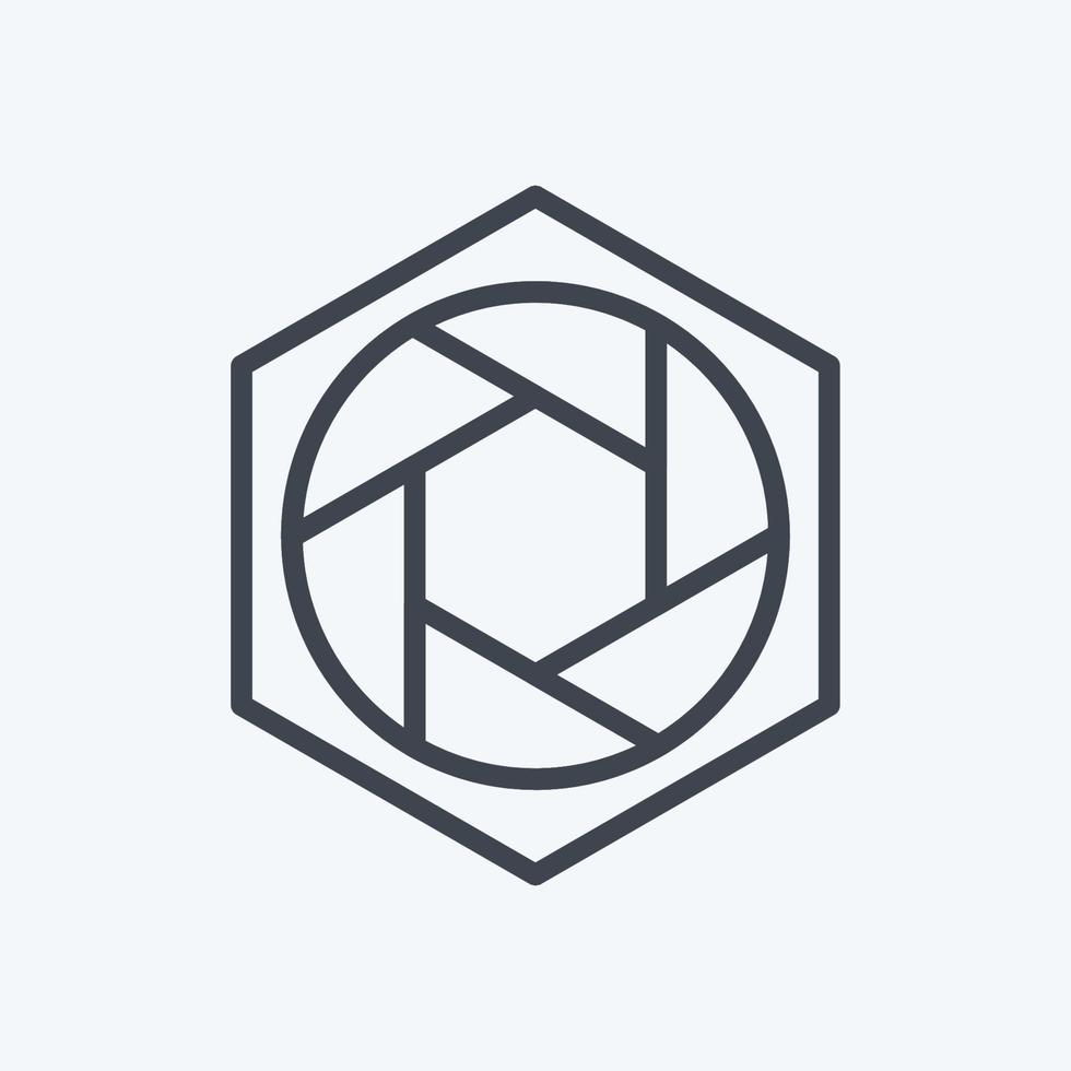 Hexagonal Diaphragm Icon in trendy line style isolated on soft blue background vector