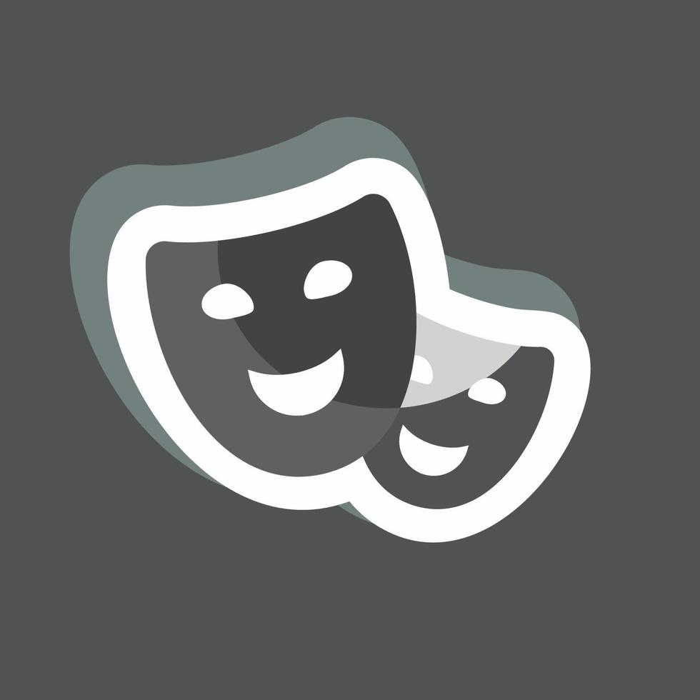 Theater Sticker in trendy isolated on black background vector