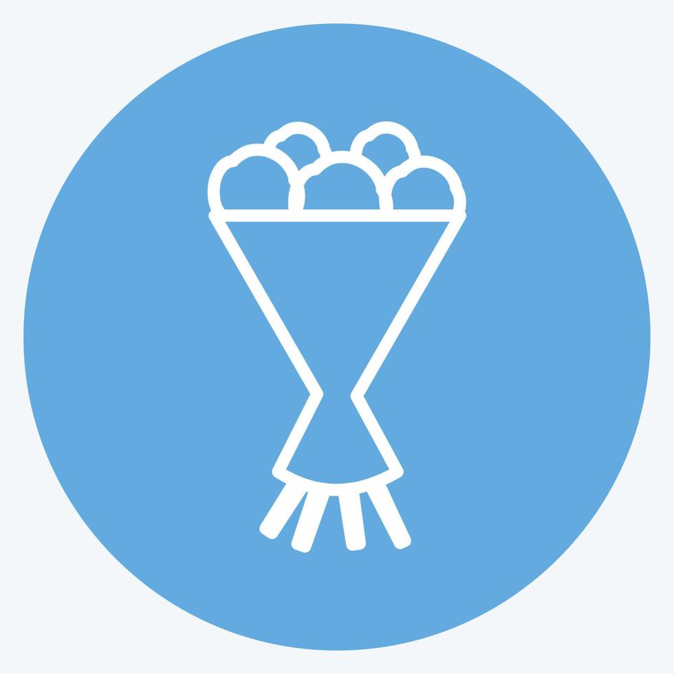 Bouquet I Icon in trendy blue eyes style isolated on soft blue background vector
