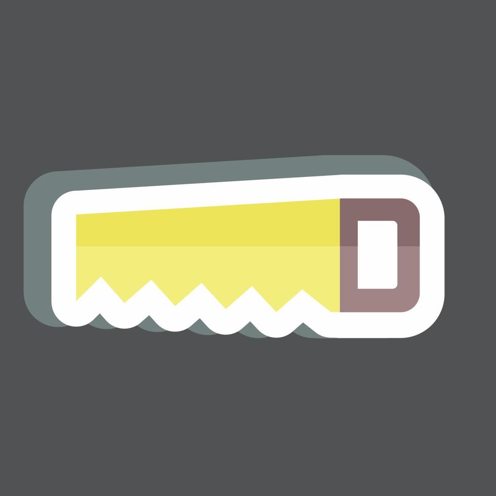 Handsaw Sticker in trendy isolated on black background vector