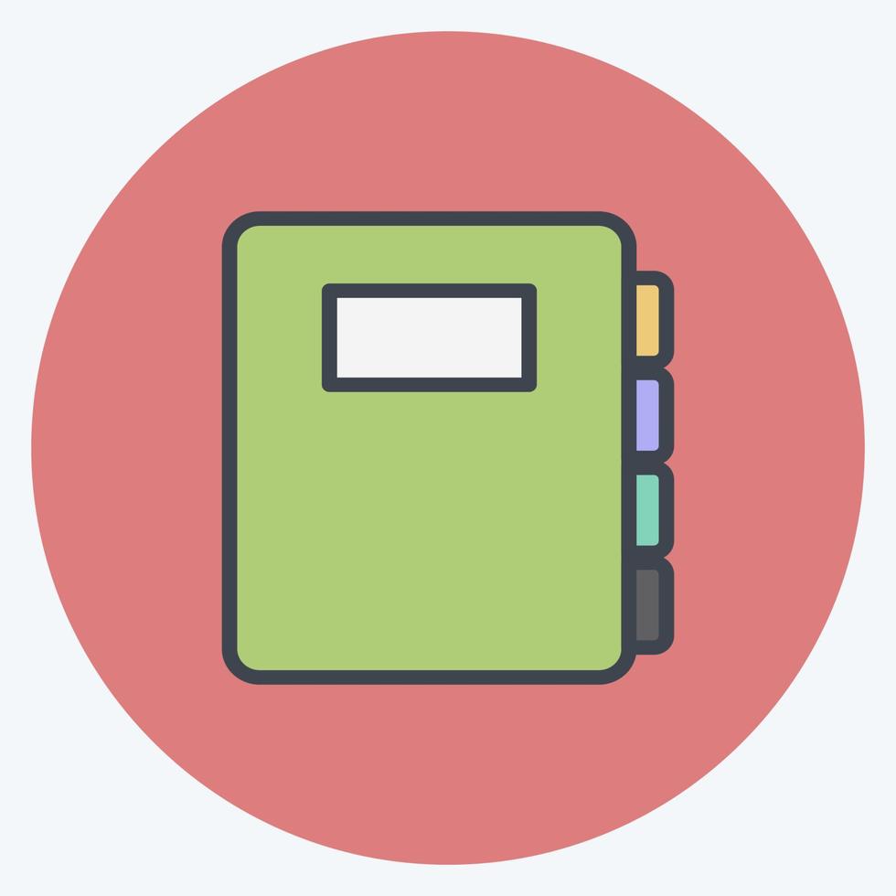 Diary Icon in trendy color mate style isolated on soft blue background vector
