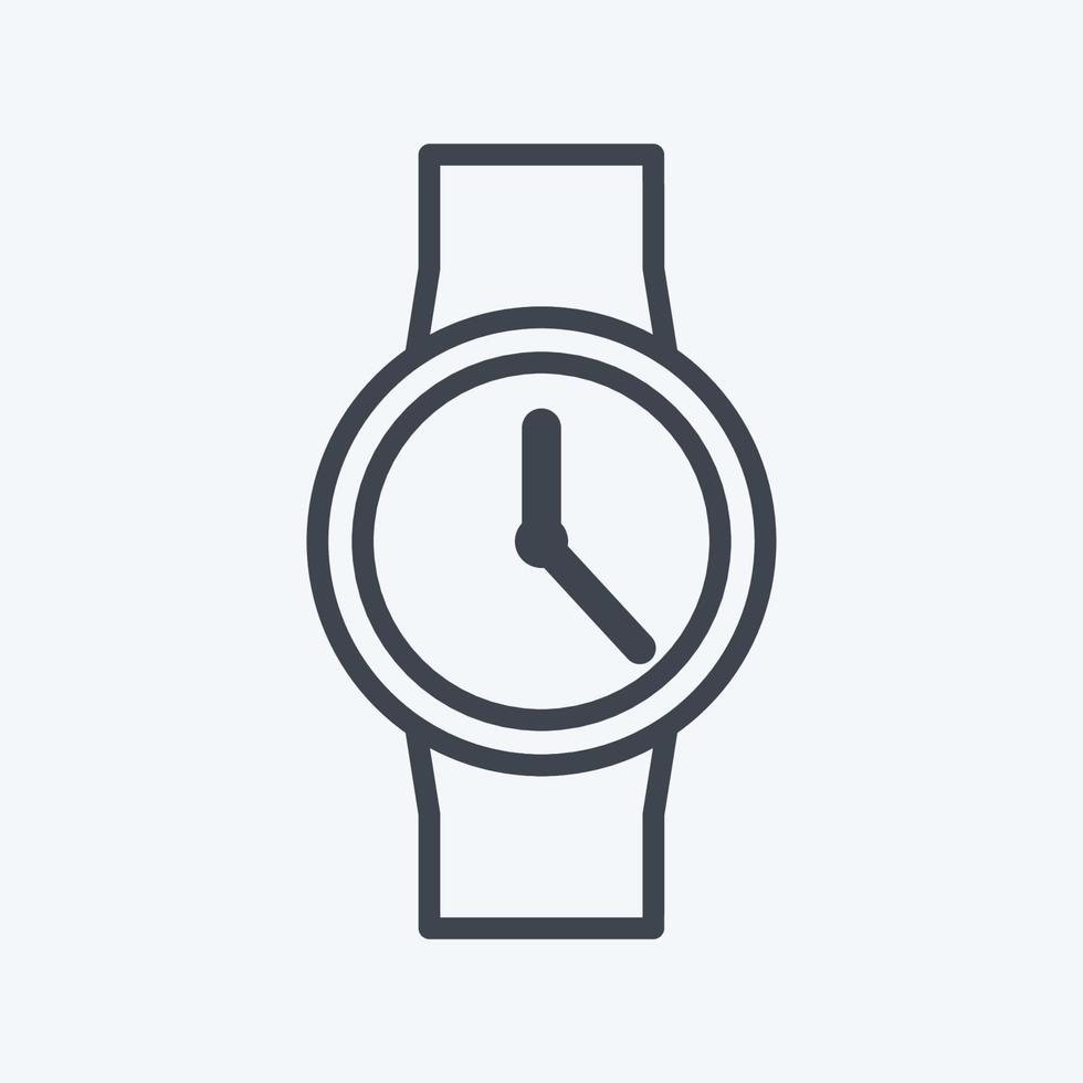 icono de reloj casual en estilo de línea de moda aislado sobre fondo azul suave vector