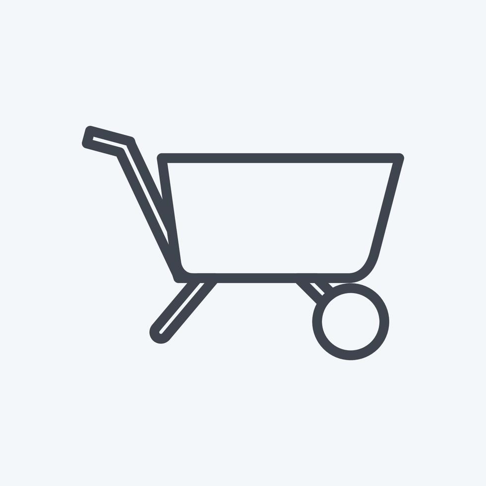 Garden Cart Icon in trendy line style isolated on soft blue background vector