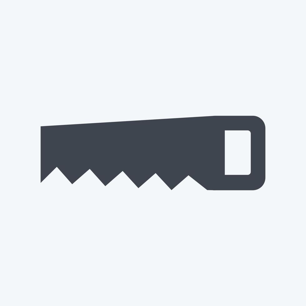 Handsaw Icon in trendy glyph style isolated on soft blue background vector