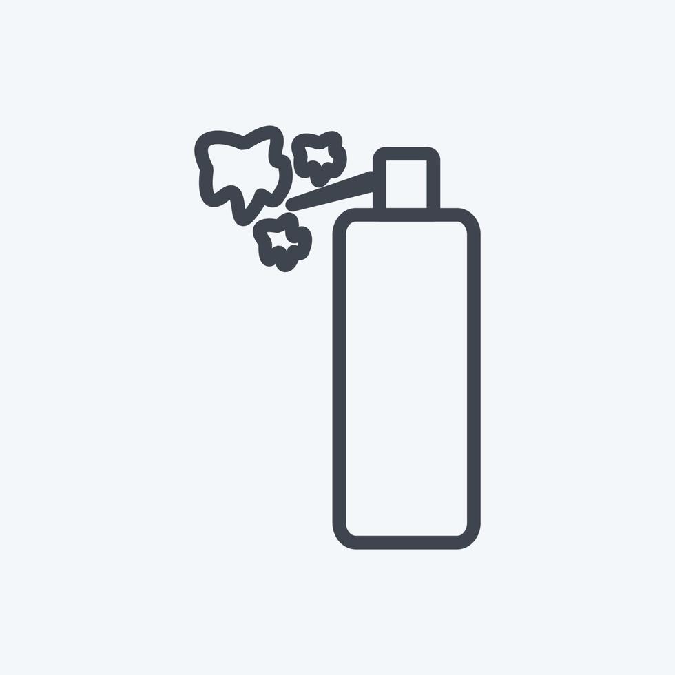 icono de spray en estilo de línea de moda aislado sobre fondo azul suave vector