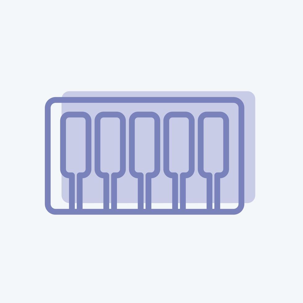 Piano Icon in trendy two tone style isolated on soft blue background vector