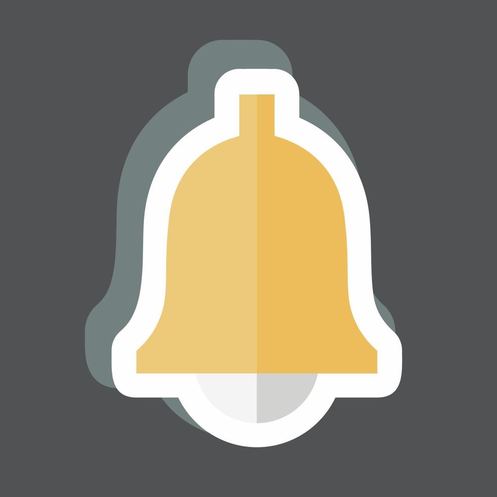 Ringing Bell Sticker in trendy isolated on black background vector