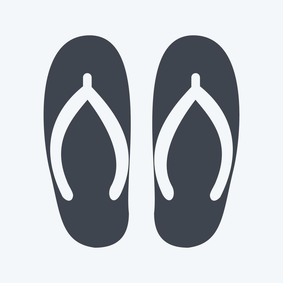 Slippers Icon in trendy glyph style isolated on soft blue background vector
