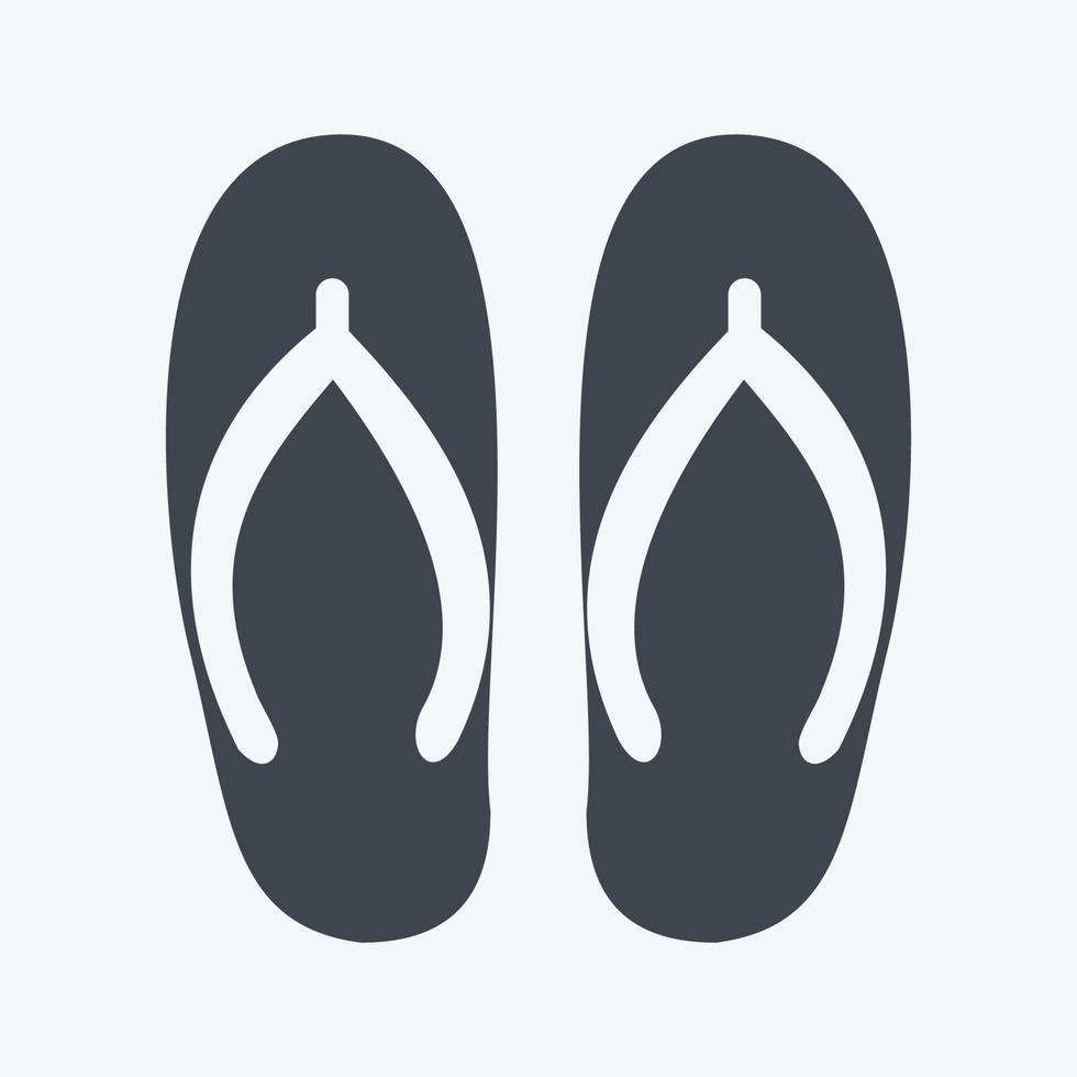 Slippers Icon in trendy glyph style isolated on soft blue background vector