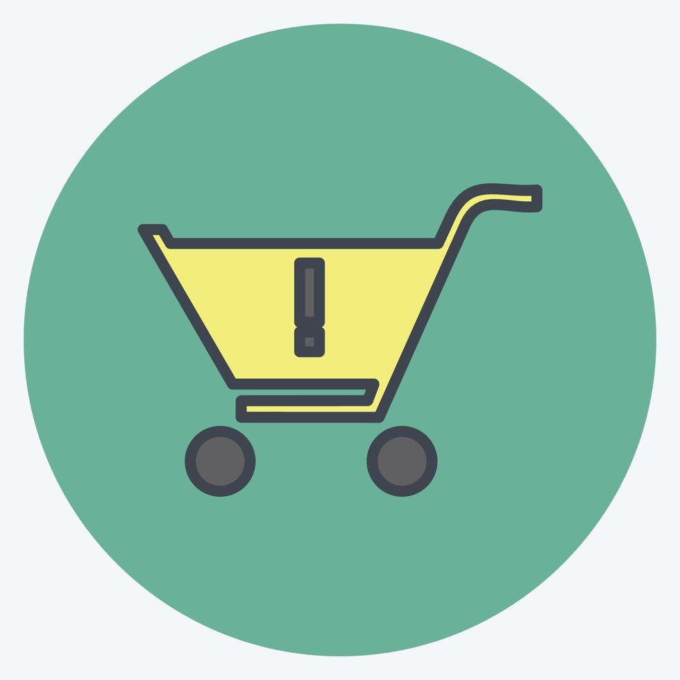 Warning Icon in trendy color mate style isolated on soft blue background vector