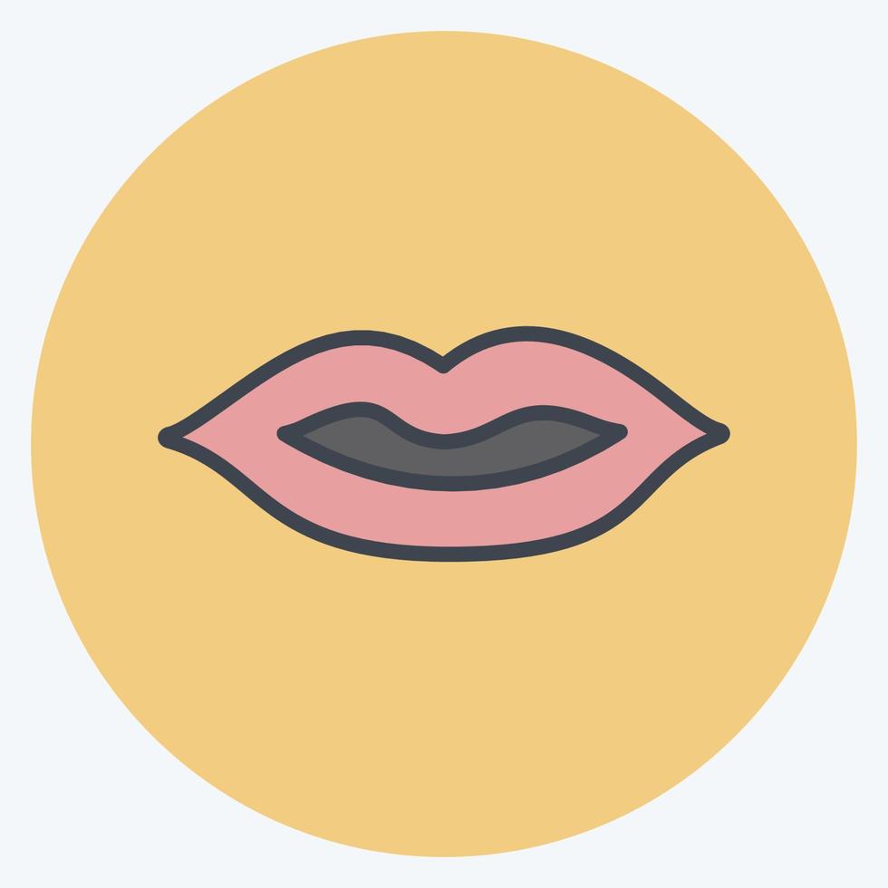 Lips Icon in trendy color mate style isolated on soft blue background vector